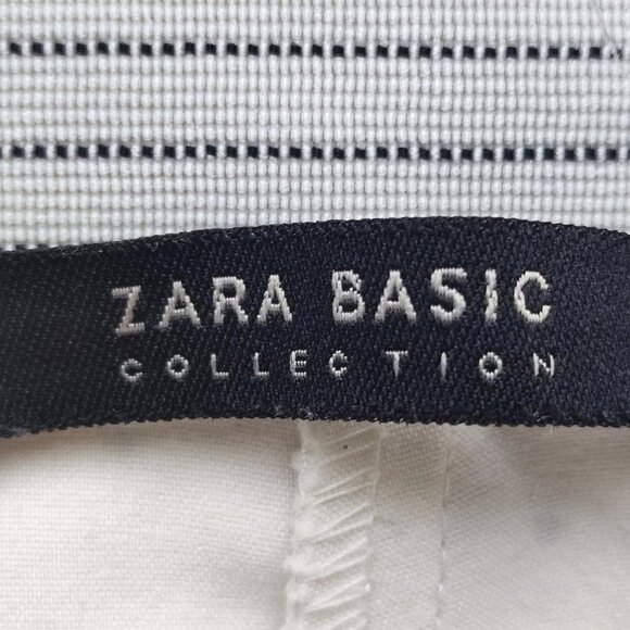 Zara Basic Collection casual pants white with tiny black squares women's size M - Picture 5 of 7